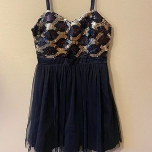 Brand: My Michelle. Size: 9. Color: Navy blue and silver.
